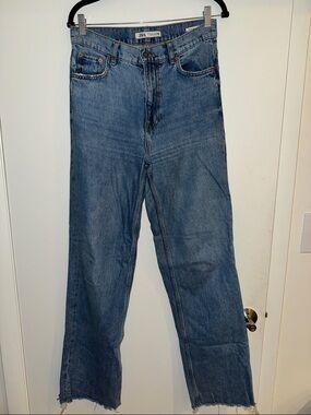 Zara Light Blue High-Rise Denim Jeans